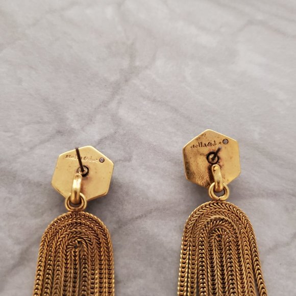 💙 Stella and Dot Odeon Antiqued Chandler Convertible Stud Drop Dangle Earrings - Picture 7 of 10
